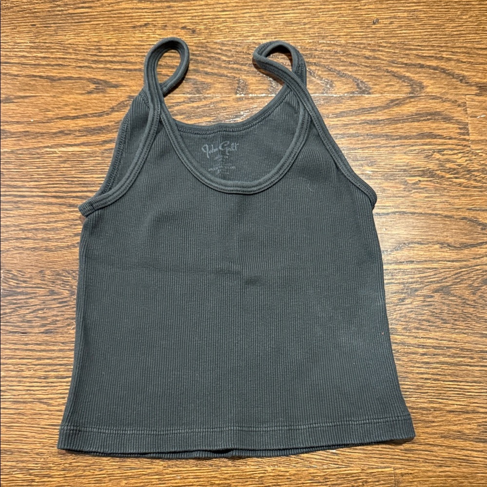 Brandy Melville/John Galt Dark Gray Ribbed Tank Top OS